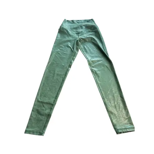 Aerie Offline Shiny Liquid Metallic Leggings High Waist S P CH Green