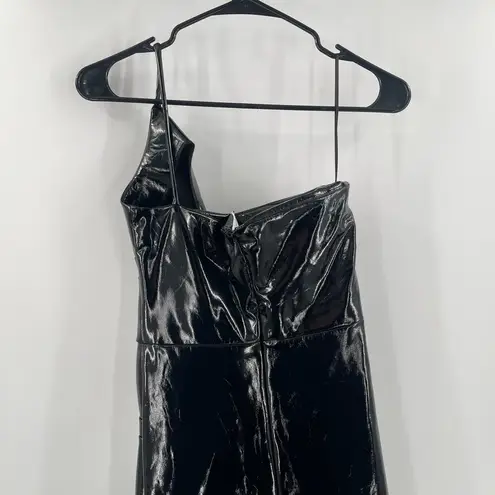 Avec Les Filles Dress SZ Small Faux Ever Leather One-Shoulder Bodycon Black NWT