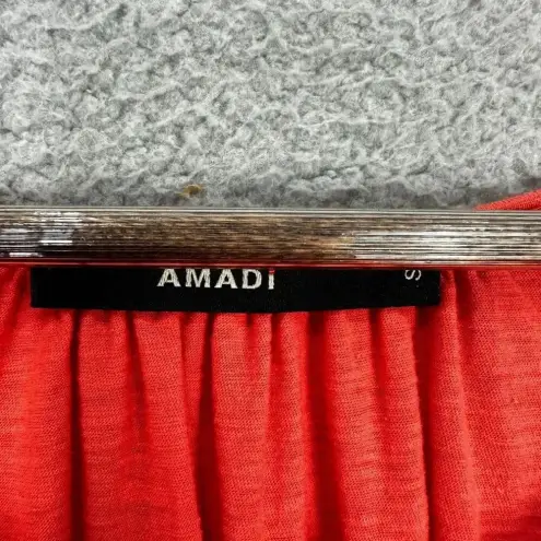 Anthropologie  Amadi Top Womens‎ Small Red Tessa T-Shirt High Low Gathered Boho