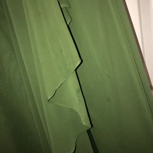 After Six NATURAL WAIST Ruffle Slit BRIDESMAID DRESS Vineyard Green Size 6