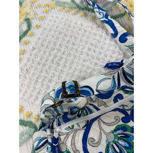 Vera Bradley Quilted Crossbody Bag Floral Blue White Green Matching Pouch