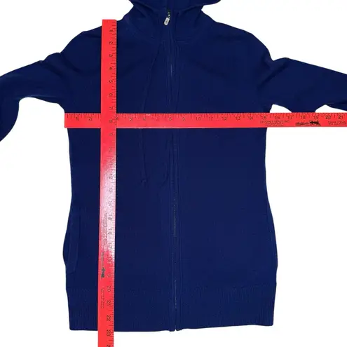 J.Crew Italian Cashmere Hoodie XS Blue 100% Full Zip Sweater Jacket FA07