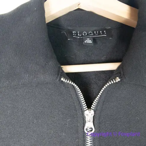 Eloquii New! black fleece zipped front elastic waist jumpsuit, size 18