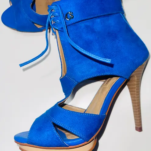 Carmen Steffens Neon Blue Cutout Lace