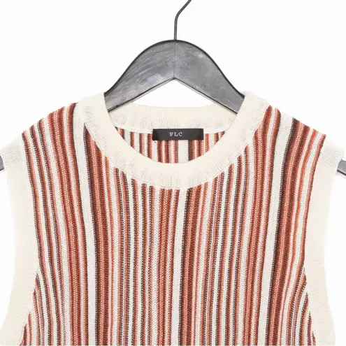 FLC Fair Liar Club Sleeveless Brown and Cream Striped Knit Top