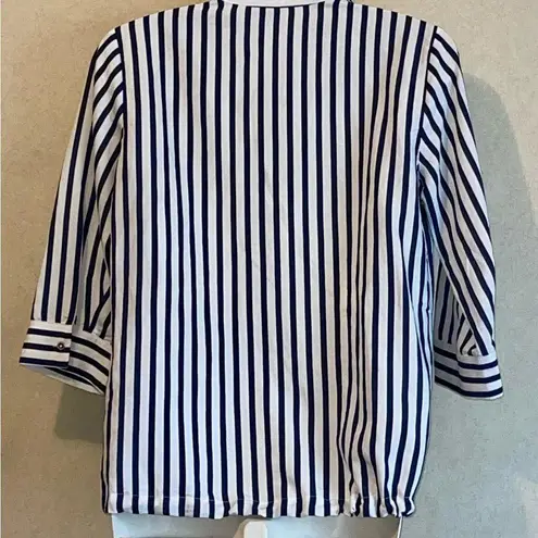 Mavi Blue and White Button Down Shirt with Notched Collar Size XS