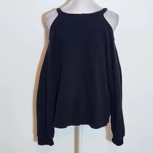 Black Distressed Sweatshirt Size Large Maeve Anthropologie Distressed Top