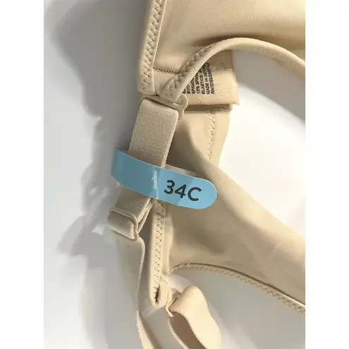 Bali Women Lace Trim T-Shirt Bra Lightly Lined Underwire 34C Beige