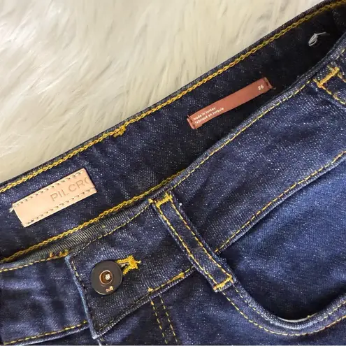 Pilcro Anthropologie The Split Straight Jeans Dark Wash Womens Size 26