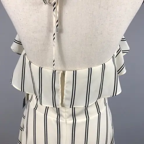 H by Halston Halter Handkerchief Summer dress Chalk/Black stripes size 4