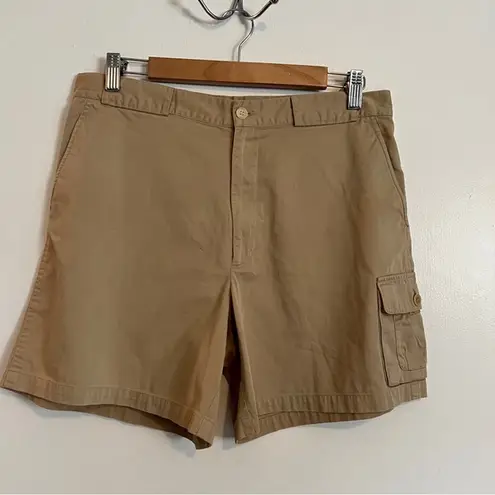 Ralph Lauren black label tan khaki cargo style cotton shorts size 10