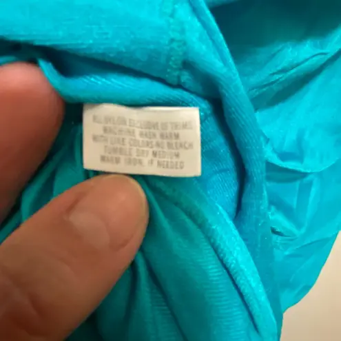 Vintage Shadowline Womens Teal Blue Long Nightgown L Large 40” Quilted Neckline