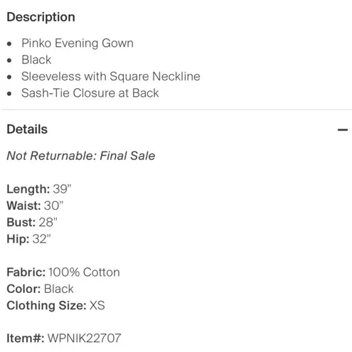 Pinko Backless Black Gown