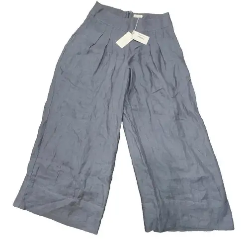 Flannel Brand Lightweight Organic Quiet Luxury Lined Wide Leg Slate Gray Pants 2