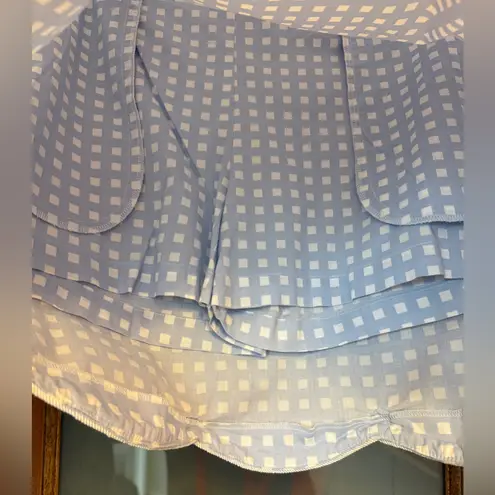 Golftini Skort Shirley Temple Blue Gingham White Scalloped Trim Hidden Zipper