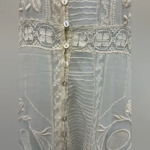 Antique Edwardian Embroidered Lace Tea Dress – 1900s Heirloom Bridal Gown