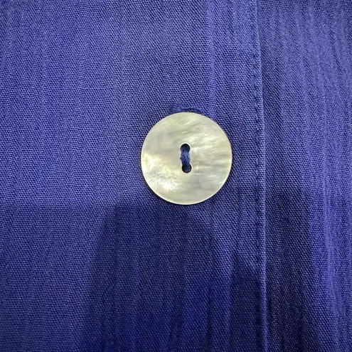 Koret Vintage Women's Royal Blue Long Sleeve Button Up Shirt Size 12 Pockets