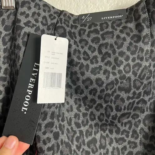 Liverpool Reese Gray Black Leopard Animal Print High Rise Pencil Skirt Size 4