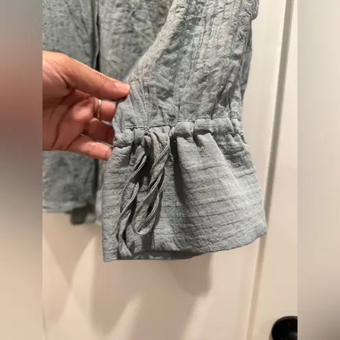 ZARA  Light Green Button-Up Open Back‎ Shirt Size M - Image 5