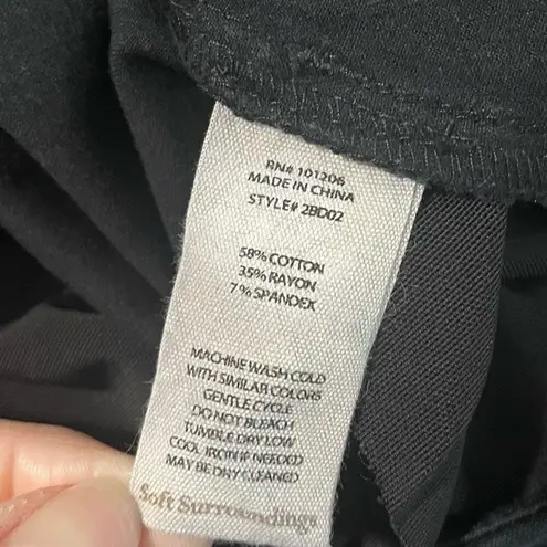 Soft Surroundings Black Pull On Wooden Button Pants Size Small