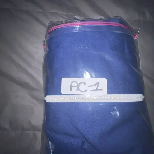 Quacker Factory Women's Navy Blue Vest & Skort Set Size XL Rhinestone Zip NWT