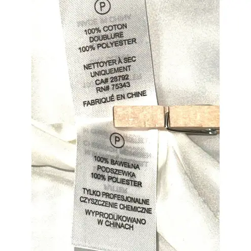 Adrienne Vittadini Small Woven Cotton Fringe Tweed Zip Jacket Blue White New Tag