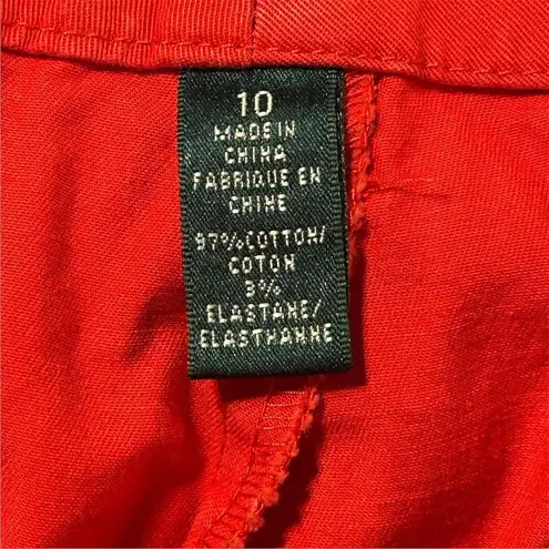 Lauren Ralph Lauren Women's Red Casual Shorts Size 10 Zip Pockets