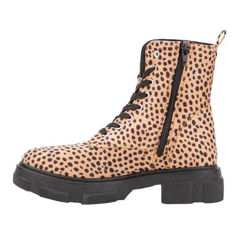 Olivia Miller Normie leopard print combat boots