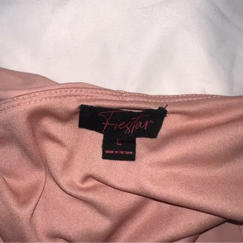 Fiesta Pink Strapless Bodycon Dress for Cocktail Nights Size L