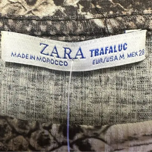 ZARA  short sleeve snake print baby doll top