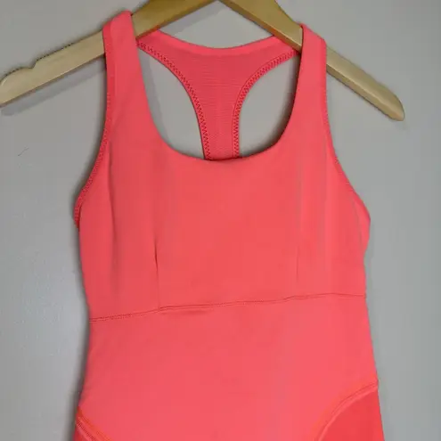 Lululemon Women’s Tank Top Neon Orange/Pink Size 6 Premium Activewear Orange