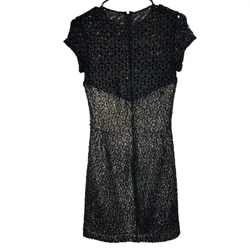 L'Agence L’Agence Barneys NY Dress Size 4 Black Gold Metallic Lace Cocktail Party Glam