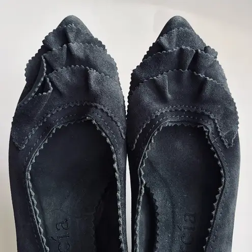 Pedro Garcia Albany Slip On Suede Leather Pointed Toe Ballet Flats Grey Sz 38/8 Brown