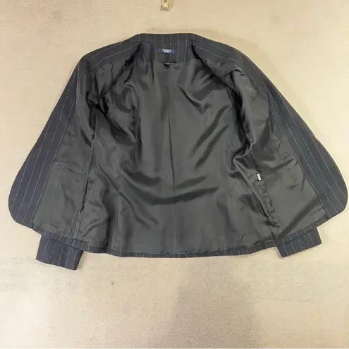 CHAPS Ralph Lauren  Wool Blazer Women’s 8 Black One Button Career Business Preppy