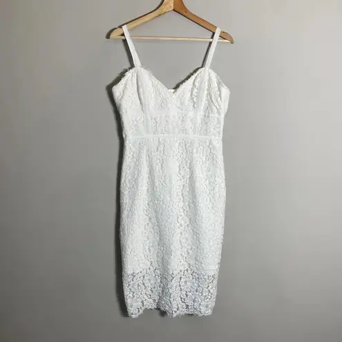 Lulus  Sweet Blossom Ivory Lace Midi Dress Women's Large White Bridal Bride Chic