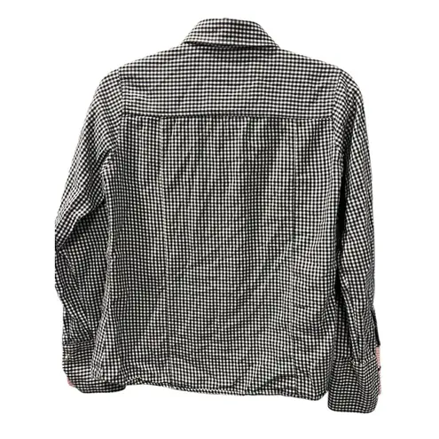 Rydale Hannah Pearl Snap Size 12 Flip Cuff Check Shirt Long Sleeve Button Down Blue