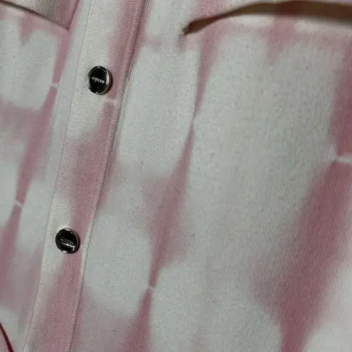 Sandro Paris Smile We Love You Pink White Tie Dye Sweater Size 1/4/Small