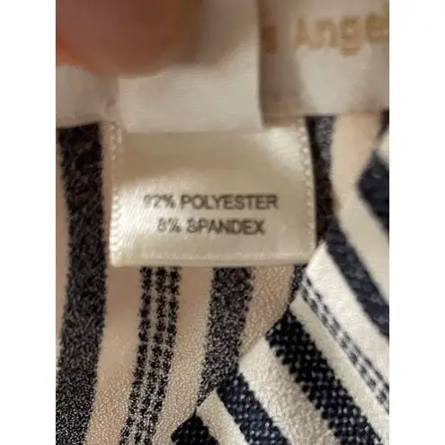 Monteau  Navy Striped Short Sleeve Jumpsuit Romper w/Belt & Pockets Size XS