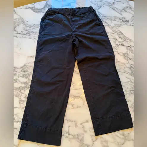 Quince NWOT Women Organic Cotton Straight Wide Leg Pants - Black Sz 6