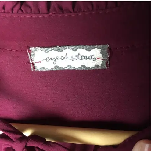 Eyeshadow NWT  chiffon tie neck bell sleeve top