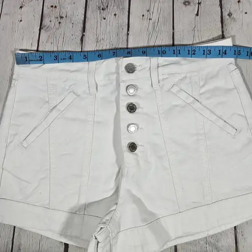We Wore What Twill Denim Seamed Short in Classic White 26 NWT