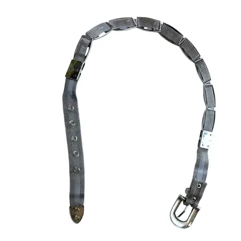 Y2K Silvertone Metal Mesh Womens Belt Glam Rocker Indie Grunge Moto Adjustable Silver