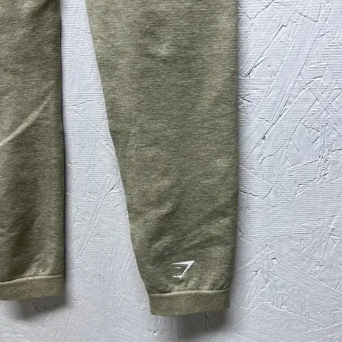 Gymshark  Seamless Adapt Marl Leggings tan olive green size small