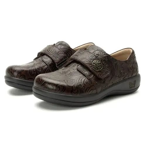 Alegria Brown Leather Espresso Gale Slip On Joleen Comfort Shoes Size 12