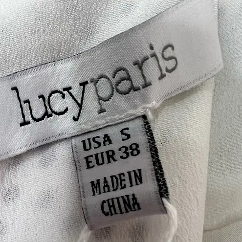 Lucy Paris NWT Marissa Ruffled Polka Dot Dress Size Small White & Black