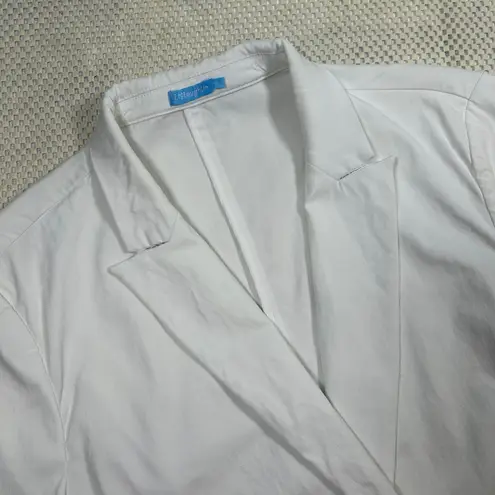 J. McLaughlin Double Breasted Blazer White Career Stretch Jacket Womens Size 10
