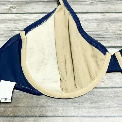 Kechika Navy Blue Convertible Straps Underwire No Padding Bikini Top NWT 34D Size undefined