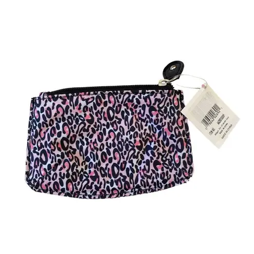 Leopard Print Mini Purse Pencil Case Pouch Makeup Cosmetic Bag Travel Pink