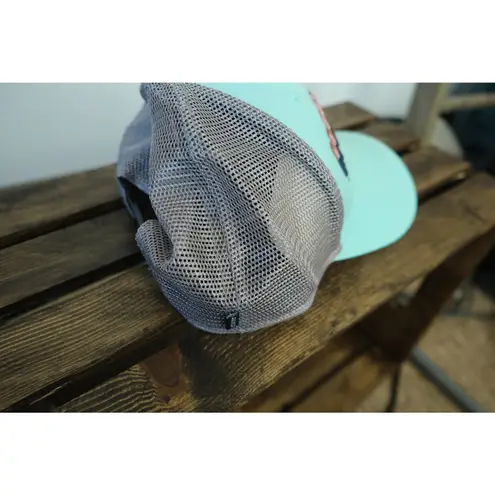 NWT Women's Snap Back Montana Flathead Lake Baseball Cap Trucker Hat Teal Blue