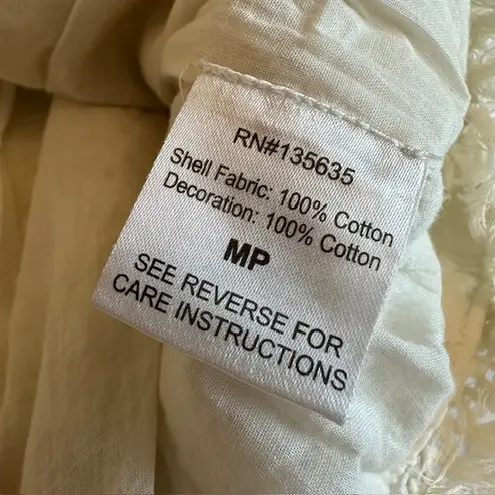 Love Sam Anthropologie Fringe Crochet Off Shoulder Top Size Med Petite